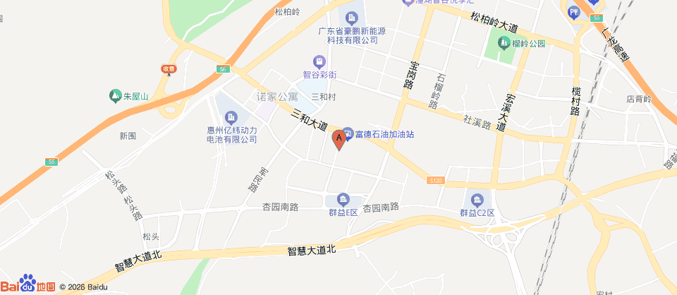 原站位置静态地图：惠州市仲恺高新区